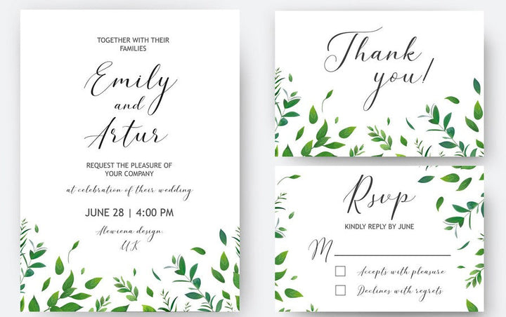 custom printed wedding invitation